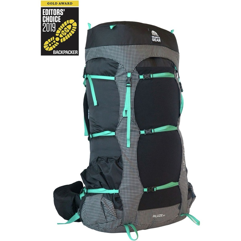 Granite Gear Blaze 60L Black & Teal Women's Backpack Short Adjustable Torso NWT